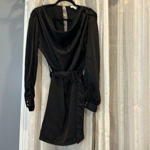 HYFVE Black Satin Mini Dress